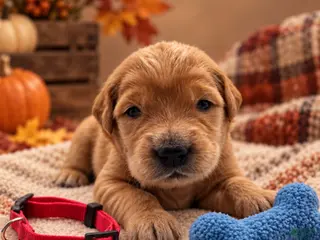Golden Retriever dogs Marty - Red Collar - Ad 16