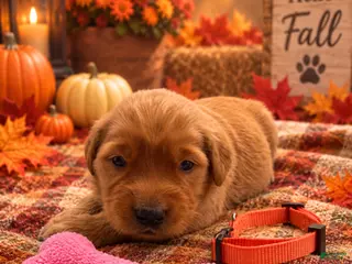 Golden Retriever dogs Mickey - Orange Collar - Ad 20