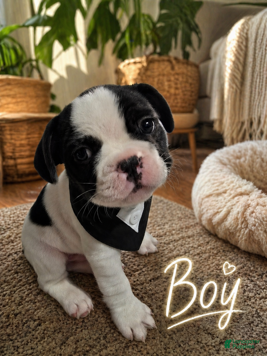 French Bulldog dogs Rare Black & White Male - Ad 1