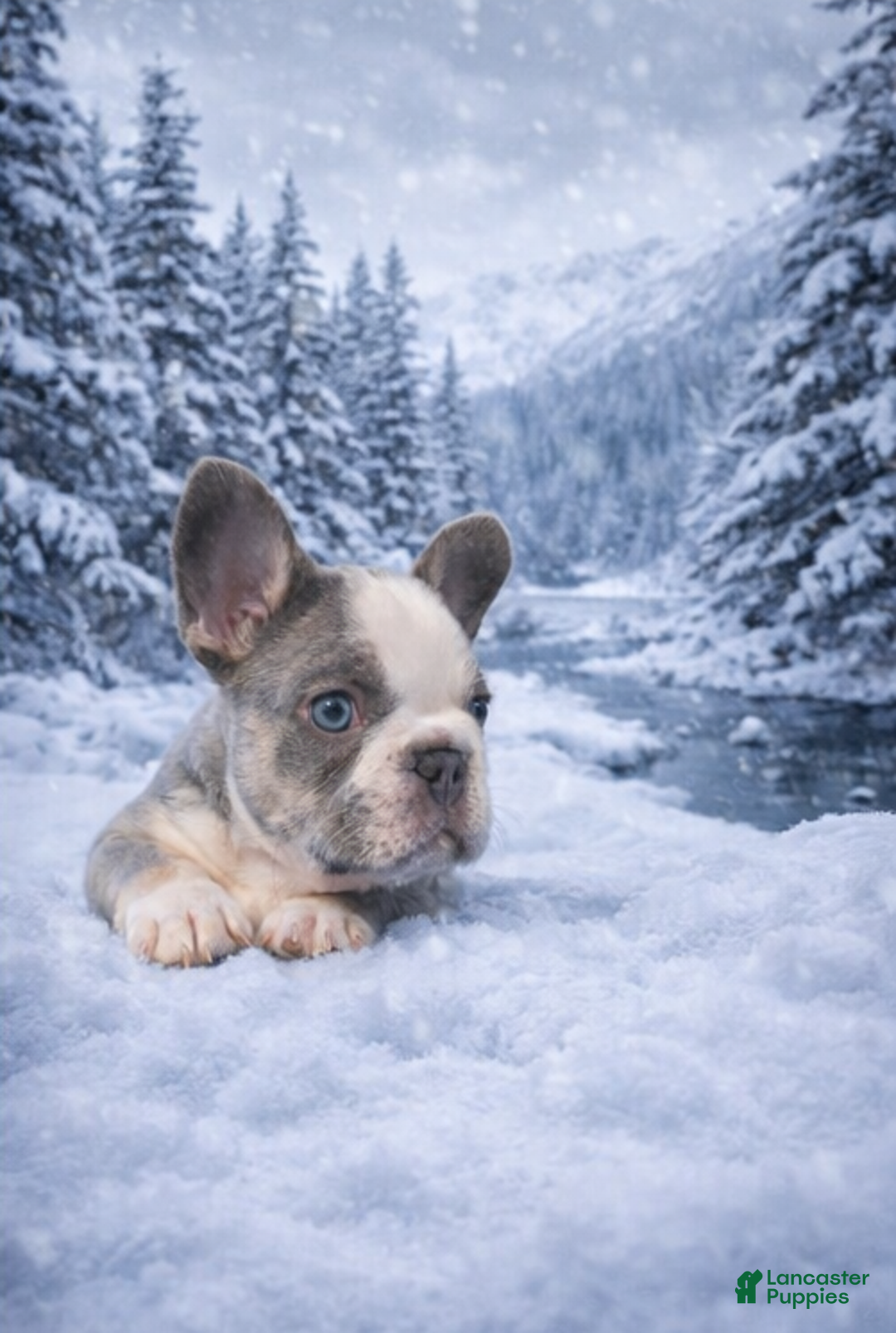 French Bulldog dogs for sale: Olaf – a Lilac with Panda Husky Pattern French Bulldog , carries pink and fluffy - Ad 4