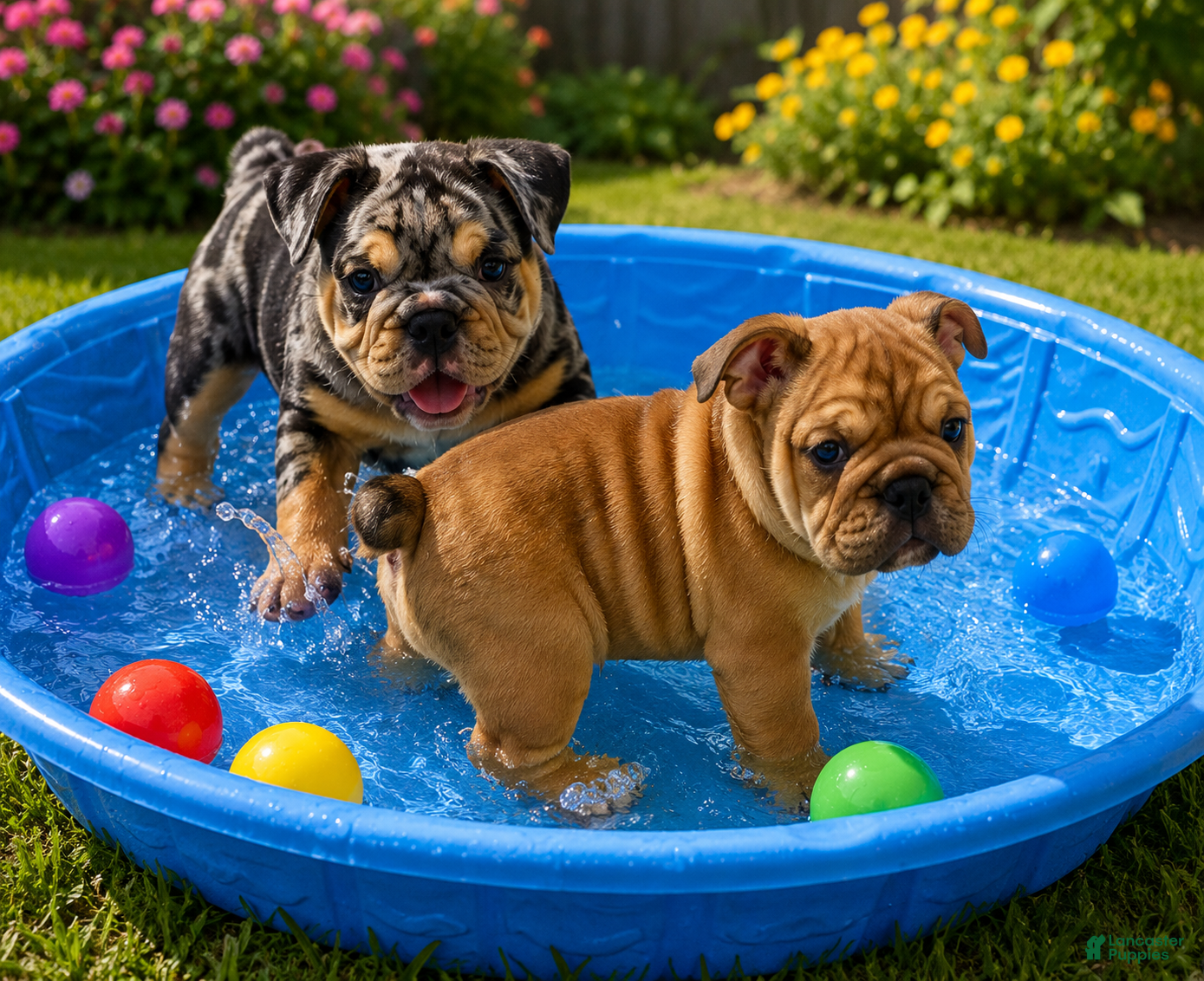 English Bulldog dogs Red Rose - Ad 1
