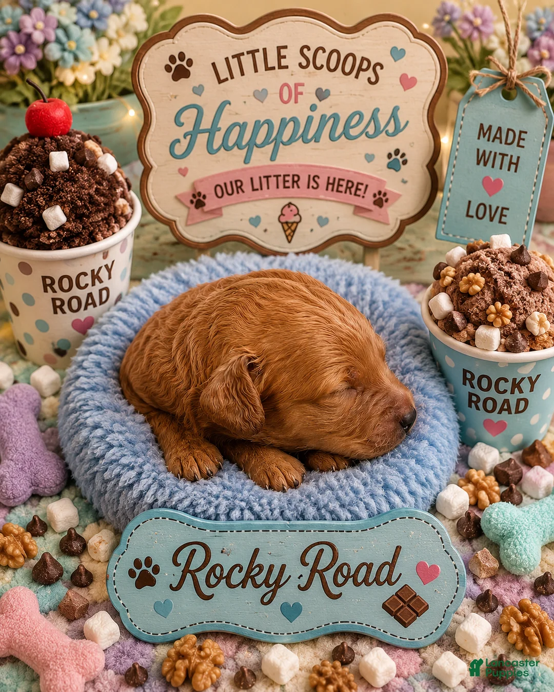 Mini Goldendoodle dogs for sale:     Rocky Road 🍫 - Ad 1
