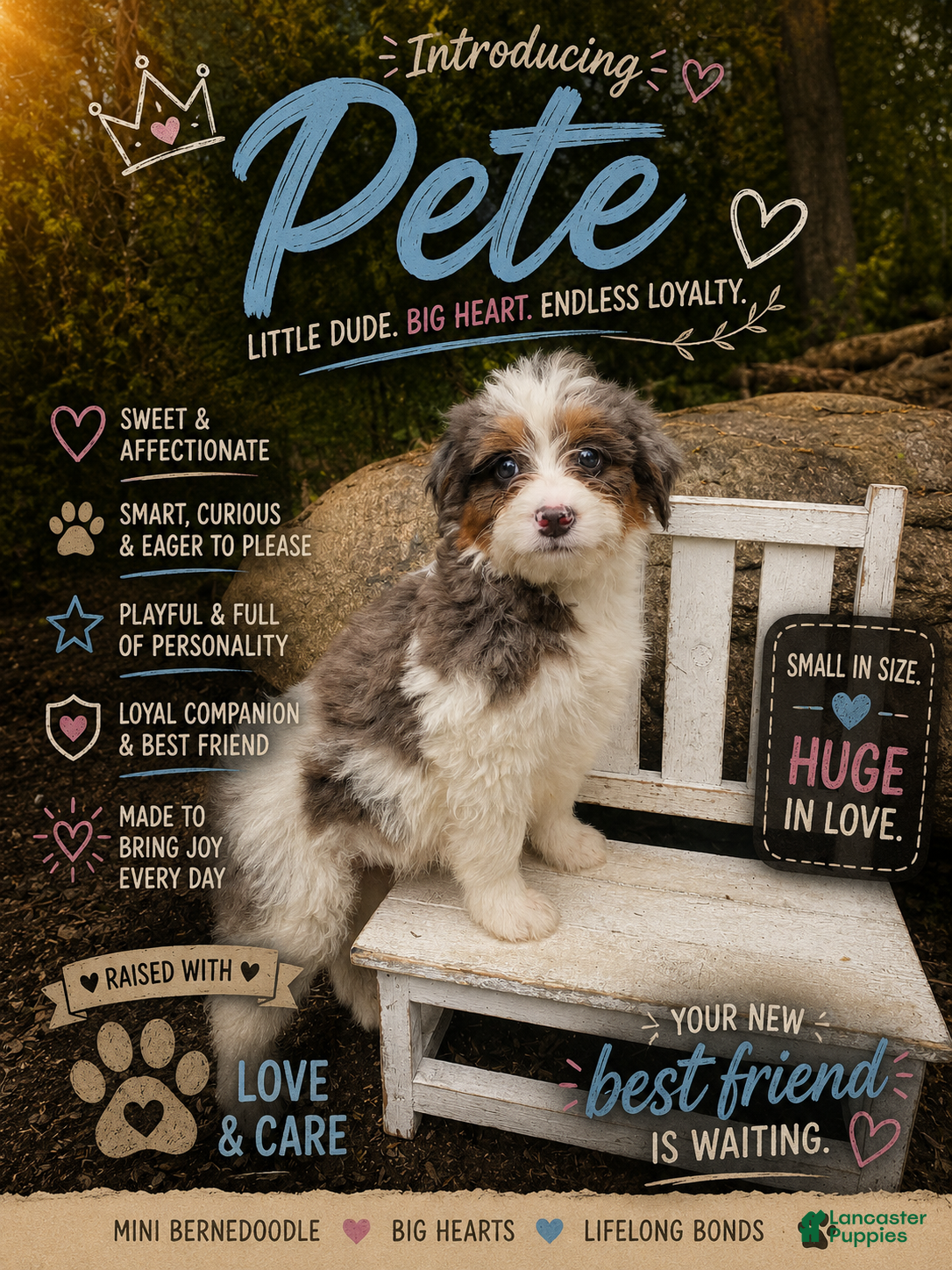 Mini Bernedoodle dogs Pete - Ad 1