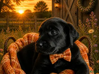 Mixed Breed dogs Golden Labradoodle Puppy 2 Red Collar - Ad 41