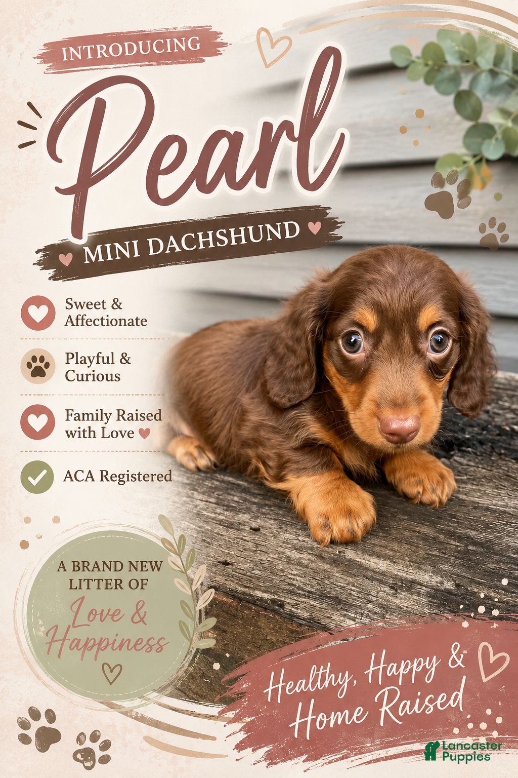 Miniature Dachshund dogs Pearl - Ad 1