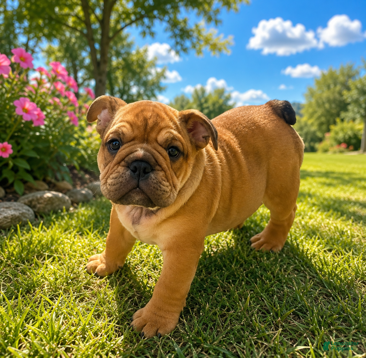 English Bulldog dogs Red Rose - Ad 1
