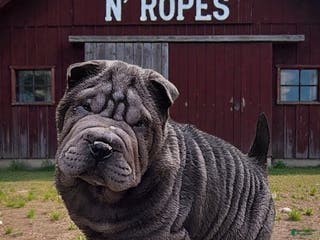 Shar Pei dogs Blue jeans blue mini - Ad 1
