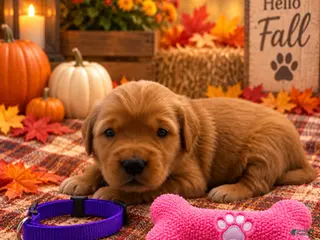 Golden Retriever dogs Michelle - Purple Collar - Ad 15
