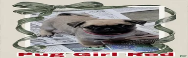 Pug Puppy Girl Red