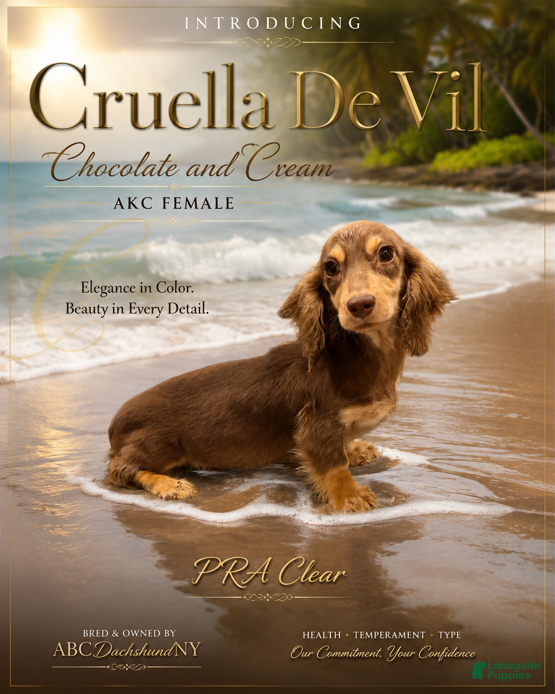 Miniature Dachshund dogs Chocolate & Cream AKC girl - Ad 37