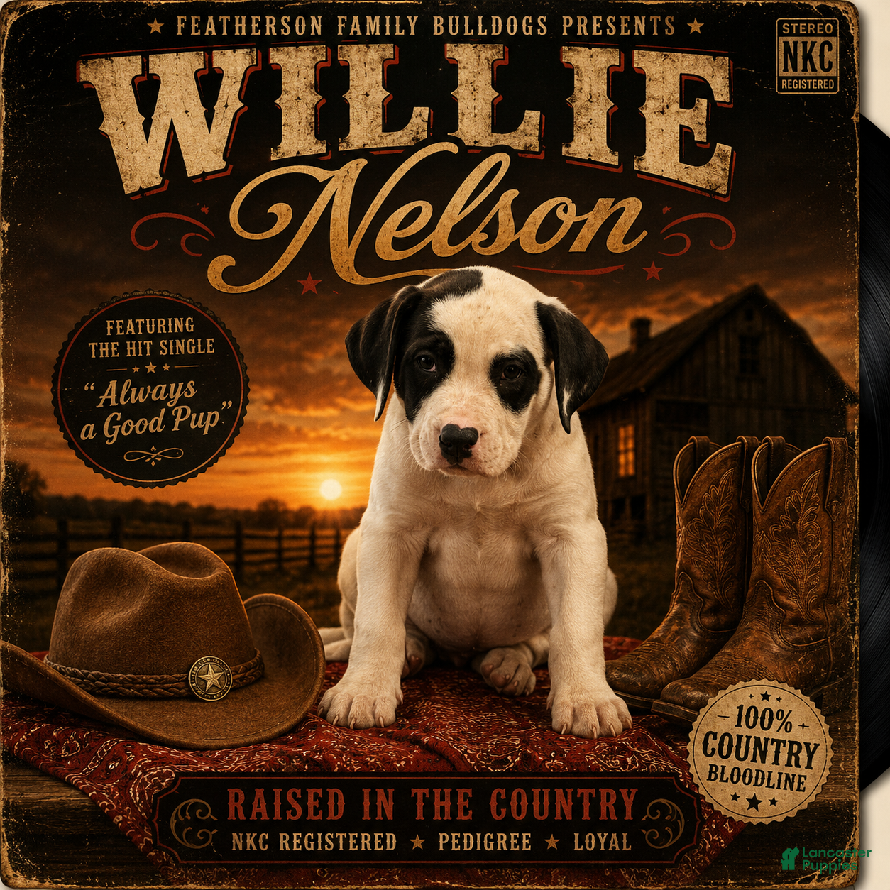 American Bulldog dogs Willie Nelson - Ad 1