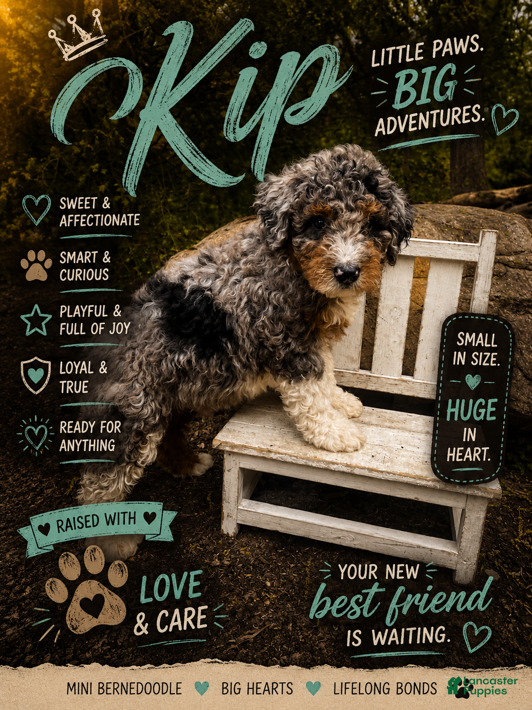 Mini Bernedoodle dogs Kip - Ad 1