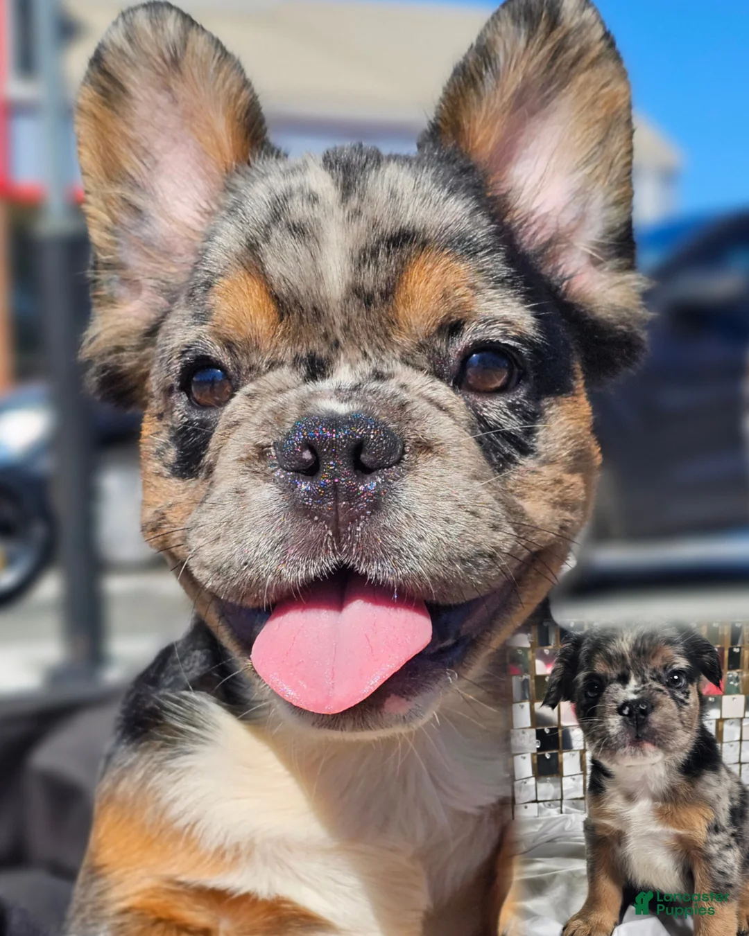French Bulldog dogs for sale: Black & Tan Fluffy Merle French bulldog - Ad 1